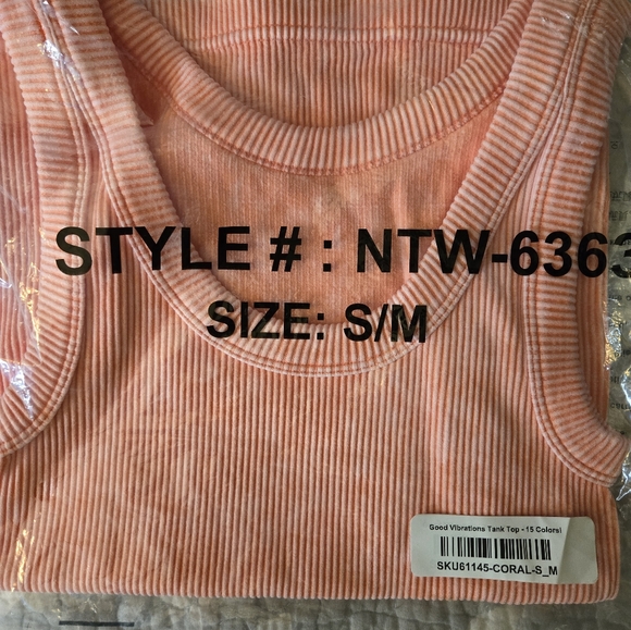 Zenana NWT Coral Tank Top S/M - Picture 4 of 6